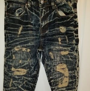 Dark Blue Mens Distressed Jeans